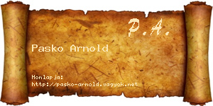 Pasko Arnold névjegykártya